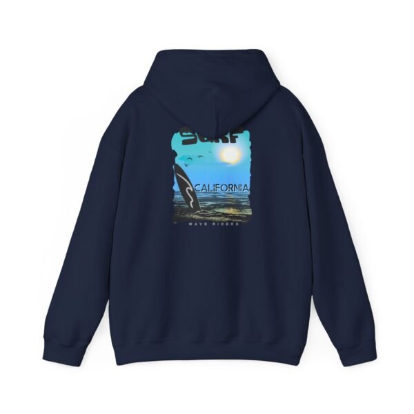 17702099957099143320_2048.jpeg Surf California Unisex Hoodie, Cozy Surfing Sweatshirt for Beach Lovers, Ideal for Summer, Gift for Surfers, Relaxed Casual Style