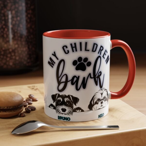 Personalized Dog Lover's Accent Coffee Mug with Cute Pup Design, Pet Owner Gift, Birthday Gift for Dog Moms, Dog Dad Coffee Cup