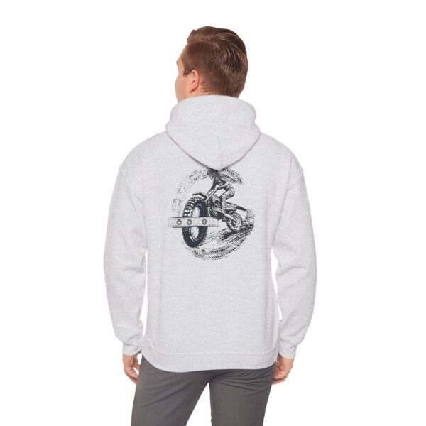 Comfortable Unisex Heavy Blend Hoodie with Bold Motorcycle Design, Perfect for Casual Wear, Gifts, Cycling Events, and Cozy Days