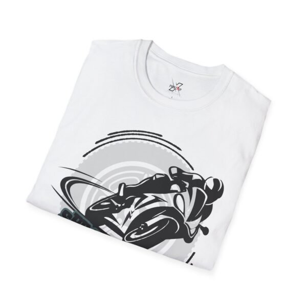 Motorcycle Graphic Tee, Unisex Softstyle T-Shirt, Biker Gift,  Cool Casual Wear, Spinning Station Shirt, Motorcycle Lovers Gift