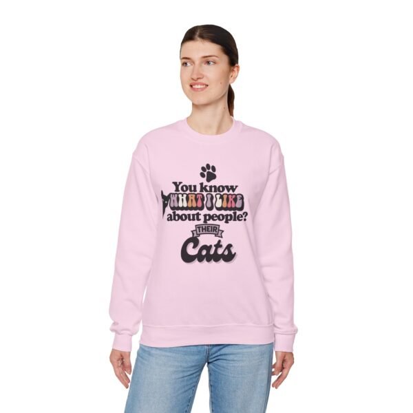 "What I Like About People? Their Cats" Crewneck Sweatshirt Cozy Gifts for Cat Lovers, Unisex Sweatshirt, Perfect for Pet Lovers
