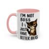 Sassy Cat Coffee Mug, Funny Pet Lover Gift, Boss-Like Humor, Unique Office Mug, Cat Owner Present