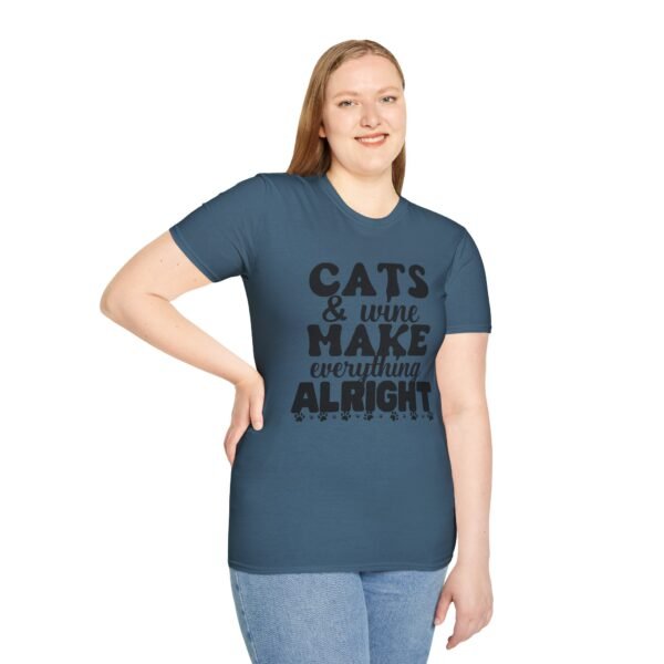 Cats Wine Make Everything Alright T-Shirt, Cat Lover Gift, Wine Enthusiast Shirt, Funny Tee, Gift for Her