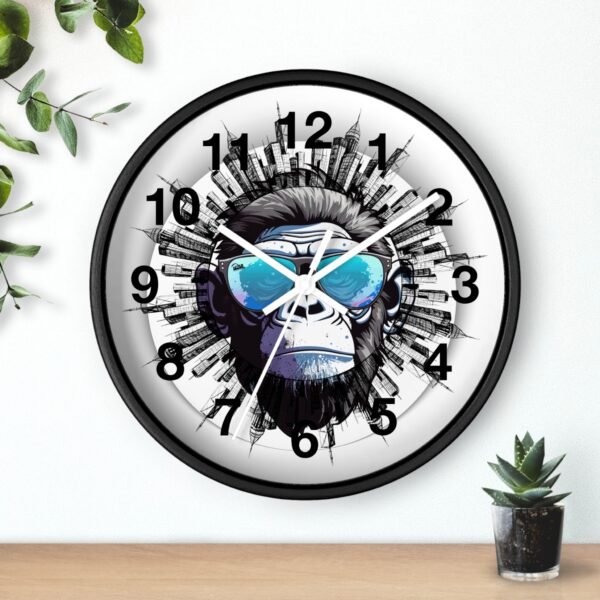 Urban Gorilla Wall Clock, Cool Home Decor, Funky Gift for Him, Modern Art Timepiece, Unique Wall Art for Living Room