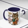 Funny Cat Coffee Mug, Perfect for Cat Lovers, Coffee Addicts, and Gifts - Black Accent Mug, Cute Gift for Birthdays, Holidays