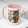 Funny Cat Coffee Mug, Perfect for Cat Lovers, Coffee Addicts, and Gifts - Black Accent Mug, Cute Gift for Birthdays, Holidays