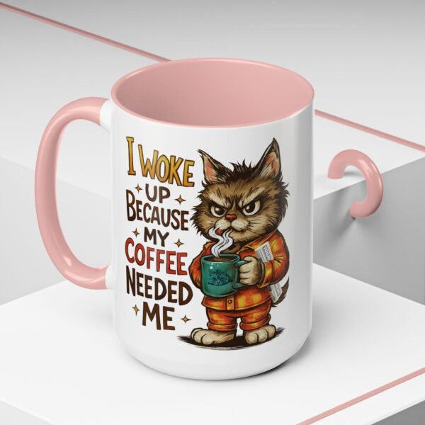 Funny Cat Coffee Mug, Perfect for Cat Lovers, Coffee Addicts, and Gifts - Black Accent Mug, Cute Gift for Birthdays, Holidays