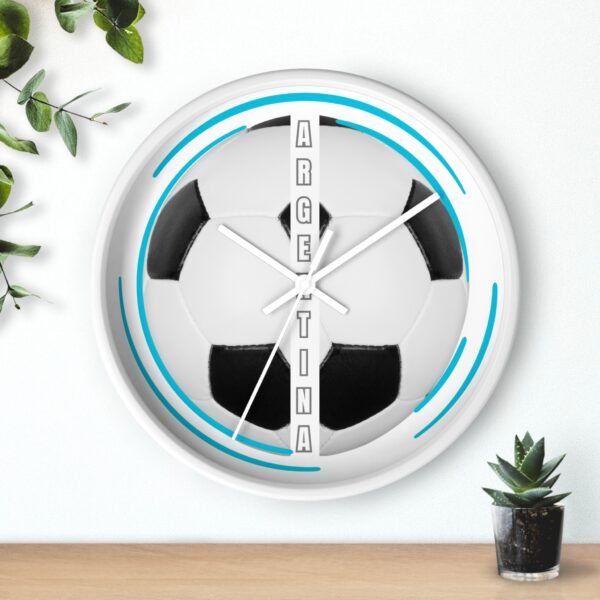 Soccer Wall Clock, Sports Decor, Argentina Fan Gift, Home Office Timepiece, Soccer Decor, Unique Wall Art