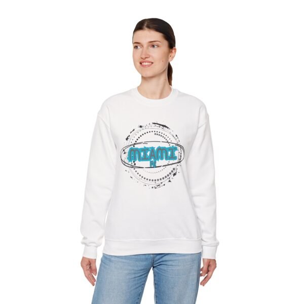 2283514531689418681_2048.jpeg Personalized Miami Graphic Crewneck Sweatshirt Cozy Unisex Pullover Perfect for Casual Outings, Travel, Beach Days