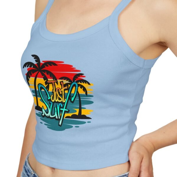 Beach Vibe Tank Top - Just Surf, Summer Top, Vacation Wear, Gift for Surfers, Tropical Style, Casual Summer Outfit