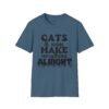Cats Wine Make Everything Alright T-Shirt, Cat Lover Gift, Wine Enthusiast Shirt, Funny Tee, Gift for Her