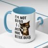 Sassy Cat Coffee Mug, Funny Pet Lover Gift, Boss-Like Humor, Unique Office Mug, Cat Owner Present