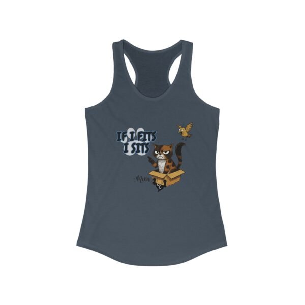 Playful Cat Racerback Tank - If I Fits I Sits, Gift for Cat Lovers, Funny Summer Top, Cute Pet Shirt