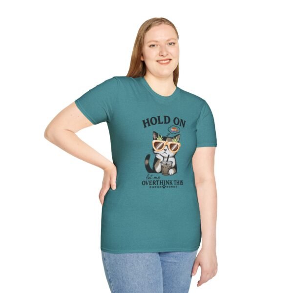 Funny Cat Overthink T-Shirt, Cute Pet Lover Shirt, Gift for Cat Moms, Quirky Animal Tee, Relaxed Fit Cat Apparel