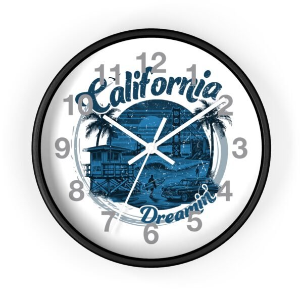 California Dreamin' Wall Clock - Coastal Decor, Home Office, Nautical Vibes, Gift for Beach Lovers, Unique Timepiece
