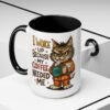 Funny Cat Coffee Mug, Perfect for Cat Lovers, Coffee Addicts, and Gifts - Black Accent Mug, Cute Gift for Birthdays, Holidays