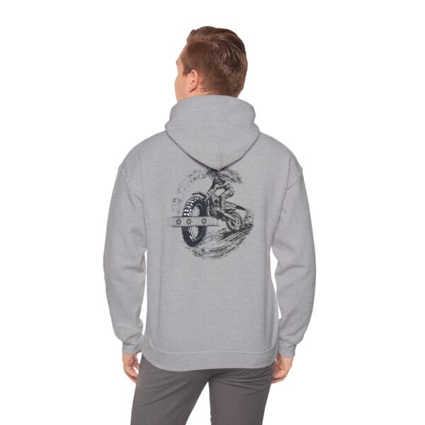 Comfortable Unisex Heavy Blend Hoodie with Bold Motorcycle Design, Perfect for Casual Wear, Gifts, Cycling Events, and Cozy Days