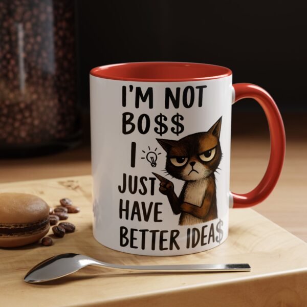 Sassy Cat Coffee Mug, Funny Pet Lover Gift, Boss-Like Humor, Unique Office Mug, Cat Owner Present