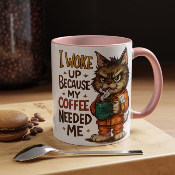 Funny Cat Coffee Mug, Perfect for Cat Lovers, Coffee Addicts, and Gifts - Black Accent Mug, Cute Gift for Birthdays, Holidays