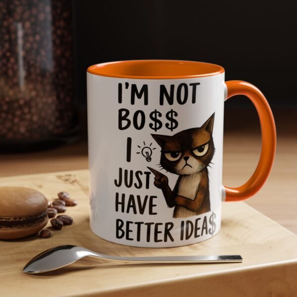 Sassy Cat Coffee Mug, Funny Pet Lover Gift, Boss-Like Humor, Unique Office Mug, Cat Owner Present
