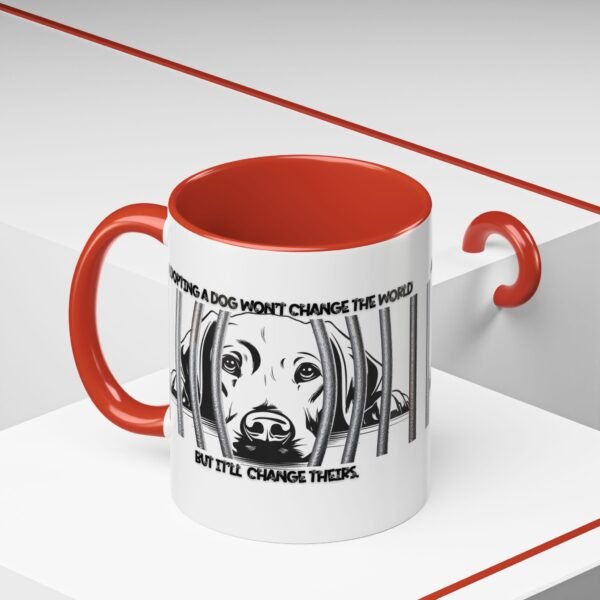 Adopt Don't Shop Coffee Mug - Black Accent Mug for Dog Lovers, Animal Rescue Gift, Pet Adoption Encouragement
