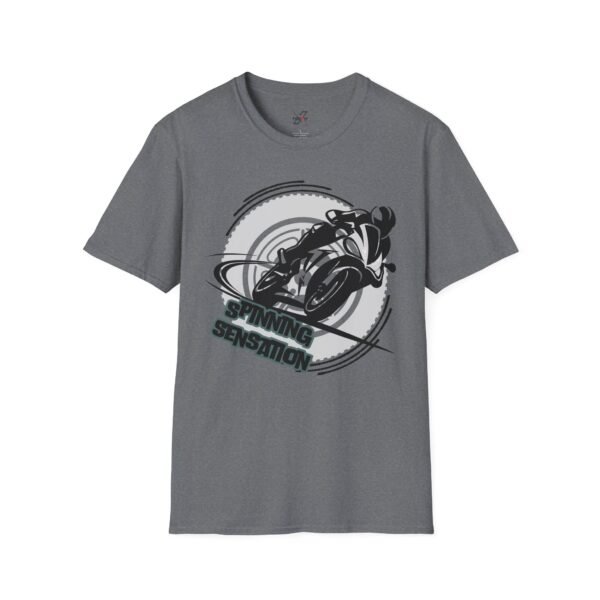Motorcycle Graphic Tee, Unisex Softstyle T-Shirt, Biker Gift,  Cool Casual Wear, Spinning Station Shirt, Motorcycle Lovers Gift