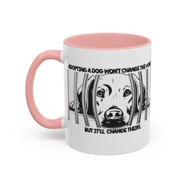 Adopt Don't Shop Coffee Mug - Black Accent Mug for Dog Lovers, Animal Rescue Gift, Pet Adoption Encouragement