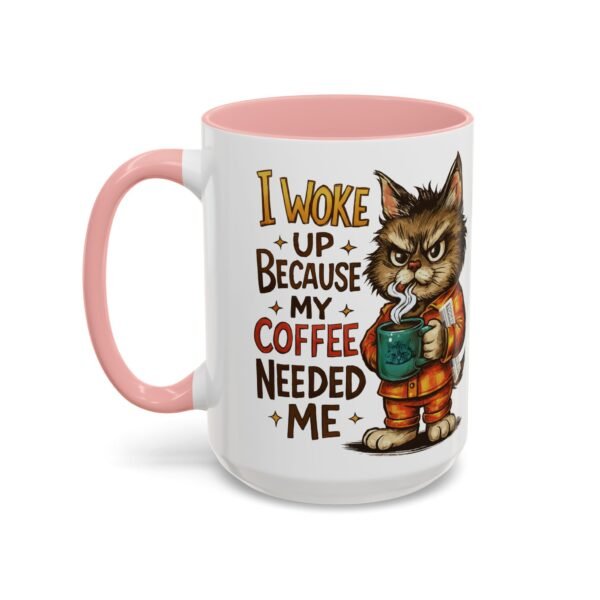 Funny Cat Coffee Mug, Perfect for Cat Lovers, Coffee Addicts, and Gifts - Black Accent Mug, Cute Gift for Birthdays, Holidays