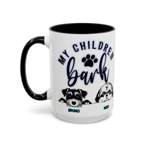 Personalized Dog Lover's Accent Coffee Mug with Cute Pup Design, Pet Owner Gift, Birthday Gift for Dog Moms, Dog Dad Coffee Cup