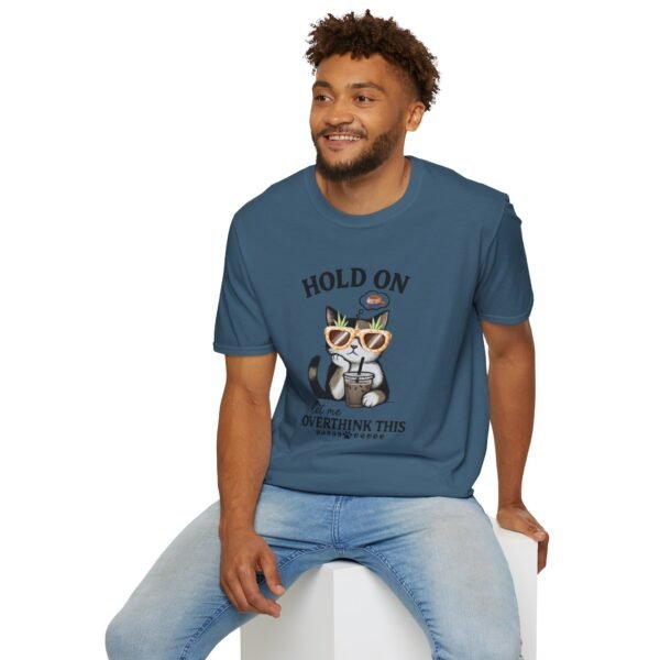 Funny Cat Overthink T-Shirt, Cute Pet Lover Shirt, Gift for Cat Moms, Quirky Animal Tee, Relaxed Fit Cat Apparel