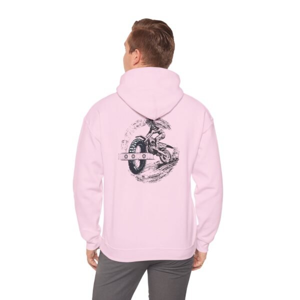 Comfortable Unisex Heavy Blend Hoodie with Bold Motorcycle Design, Perfect for Casual Wear, Gifts, Cycling Events, and Cozy Days