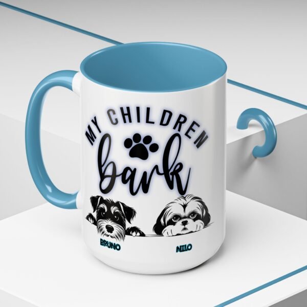 Personalized Dog Lover's Accent Coffee Mug with Cute Pup Design, Pet Owner Gift, Birthday Gift for Dog Moms, Dog Dad Coffee Cup