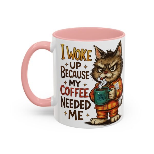 Funny Cat Coffee Mug, Perfect for Cat Lovers, Coffee Addicts, and Gifts - Black Accent Mug, Cute Gift for Birthdays, Holidays