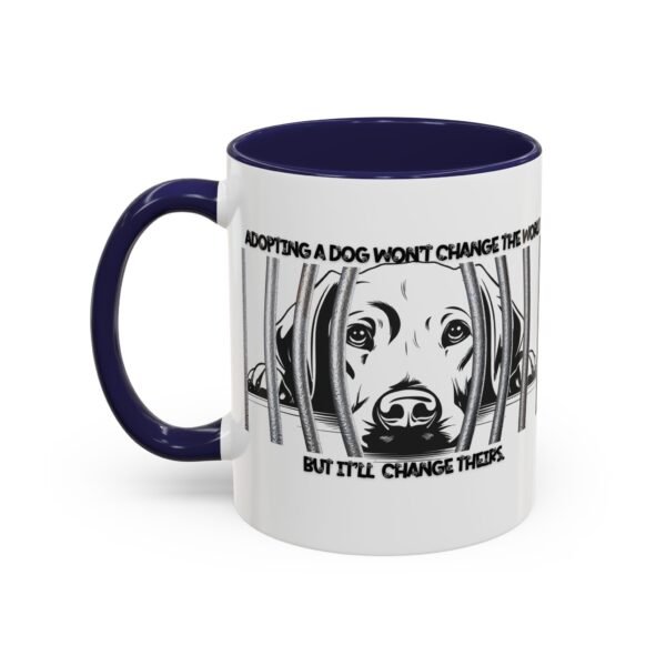 Adopt Don't Shop Coffee Mug - Black Accent Mug for Dog Lovers, Animal Rescue Gift, Pet Adoption Encouragement
