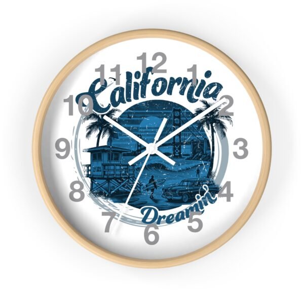 California Dreamin' Wall Clock - Coastal Decor, Home Office, Nautical Vibes, Gift for Beach Lovers, Unique Timepiece