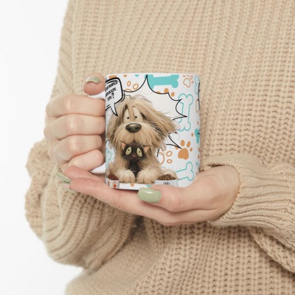 Pet Lover's Ceramic Coffee Mug 11oz / 15oz, Cat & Dog Charming Ceramic Coffee Mug