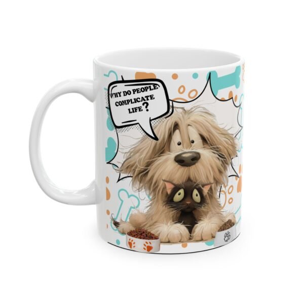 Pet Lover's Ceramic Coffee Mug 11oz / 15oz, Cat & Dog Charming Ceramic Coffee Mug