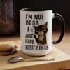 Sassy Cat Coffee Mug, Funny Pet Lover Gift, Boss-Like Humor, Unique Office Mug, Cat Owner Present