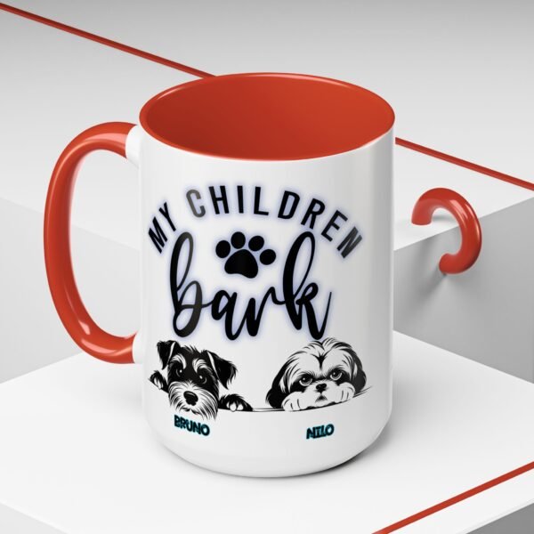 Personalized Dog Lover's Accent Coffee Mug with Cute Pup Design, Pet Owner Gift, Birthday Gift for Dog Moms, Dog Dad Coffee Cup