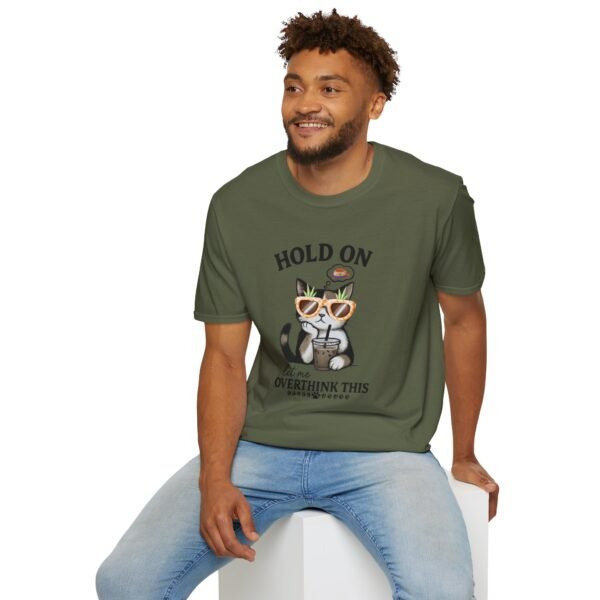 Funny Cat Overthink T-Shirt, Cute Pet Lover Shirt, Gift for Cat Moms, Quirky Animal Tee, Relaxed Fit Cat Apparel