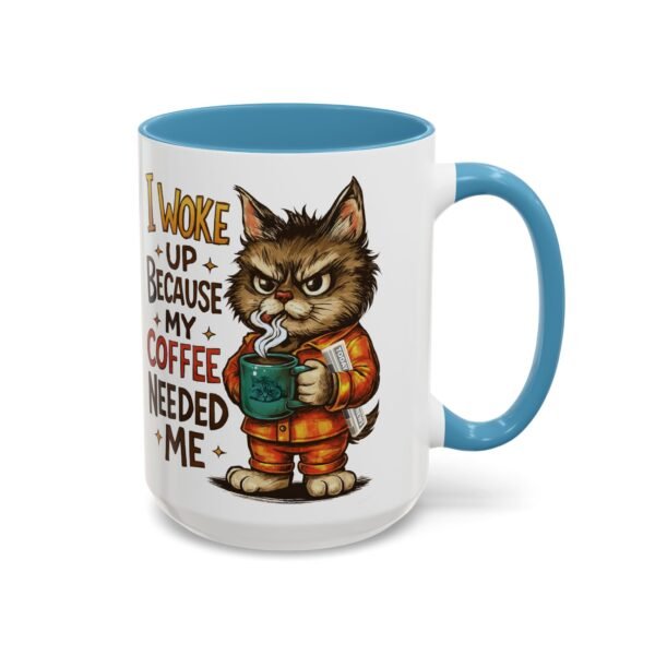 Funny Cat Coffee Mug, Perfect for Cat Lovers, Coffee Addicts, and Gifts - Black Accent Mug, Cute Gift for Birthdays, Holidays