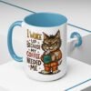 Funny Cat Coffee Mug, Perfect for Cat Lovers, Coffee Addicts, and Gifts - Black Accent Mug, Cute Gift for Birthdays, Holidays