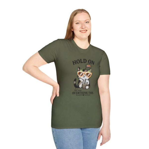 Funny Cat Overthink T-Shirt, Cute Pet Lover Shirt, Gift for Cat Moms, Quirky Animal Tee, Relaxed Fit Cat Apparel