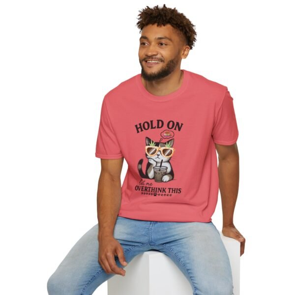Funny Cat Overthink T-Shirt, Cute Pet Lover Shirt, Gift for Cat Moms, Quirky Animal Tee, Relaxed Fit Cat Apparel