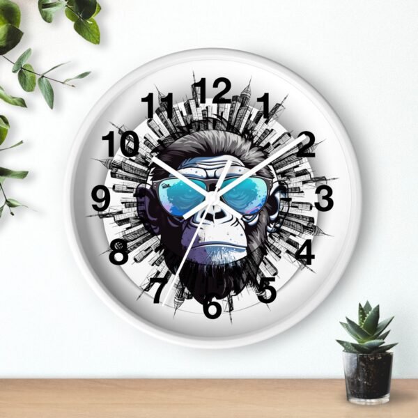 Urban Gorilla Wall Clock, Cool Home Decor, Funky Gift for Him, Modern Art Timepiece, Unique Wall Art for Living Room