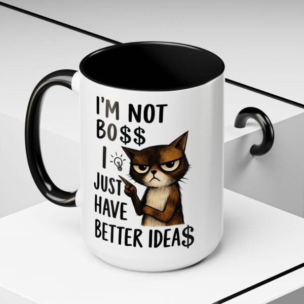 Sassy Cat Coffee Mug, Funny Pet Lover Gift, Boss-Like Humor, Unique Office Mug, Cat Owner Present