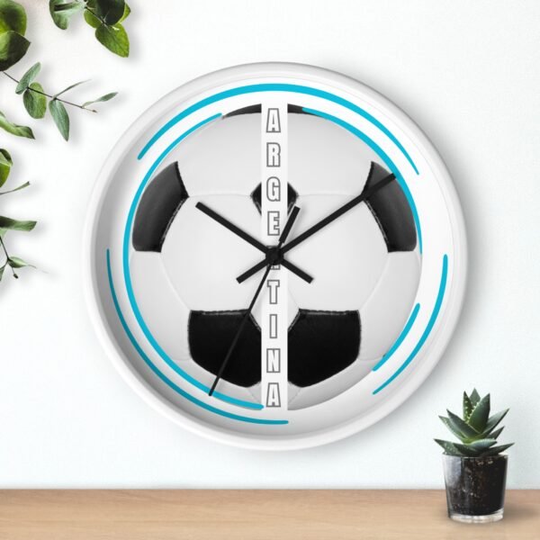 Soccer Wall Clock, Sports Decor, Argentina Fan Gift, Home Office Timepiece, Soccer Decor, Unique Wall Art