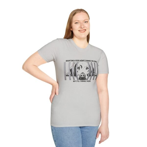 Adopt, Unisex Softstyle T-Shirt - Dog Lover Gift, Animal Rescue Support Tee, Pet Adoption Awareness, Cute Canine Apparel