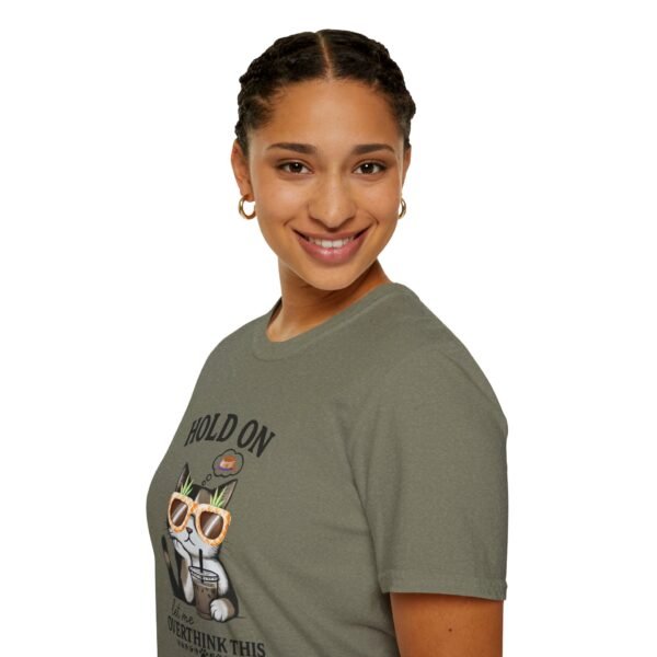 Funny Cat Overthink T-Shirt, Cute Pet Lover Shirt, Gift for Cat Moms, Quirky Animal Tee, Relaxed Fit Cat Apparel