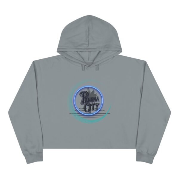 Chic Crop Hoodie with Retro 'Panama City' Design, Casual Wear, Summer Fashion, Gift for Travelers, Beach Vibes